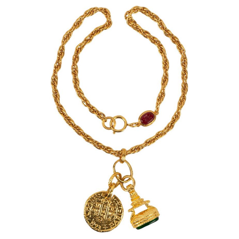 CHANEL repurposed gold medallion 18k necklace