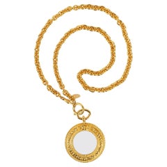 Chanel Magnifying Glass Necklace in Gold Plated Metal