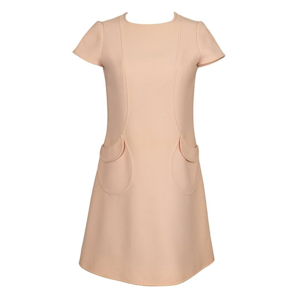 Courrèges Light Pink Dress in Trapeze Shape For Sale