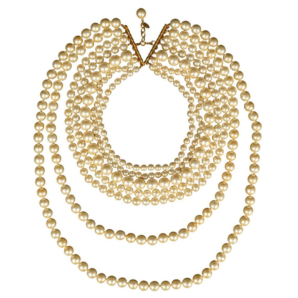 Chanel Pearl Necklace with Seven Rows
