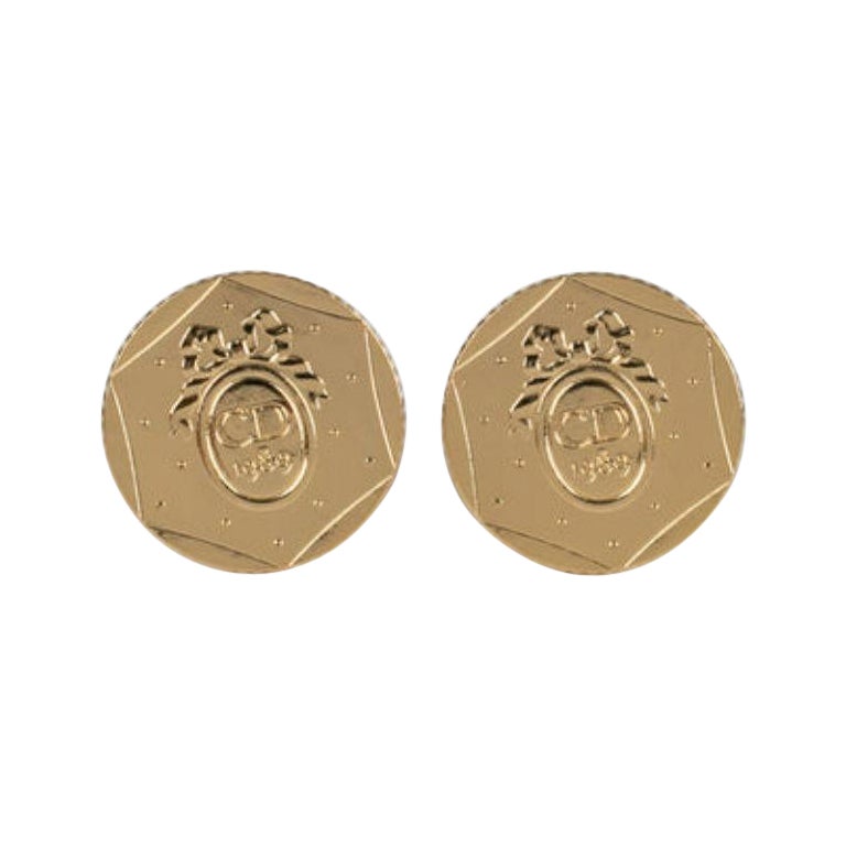 Dior Golden Metal Cufflinks For Sale