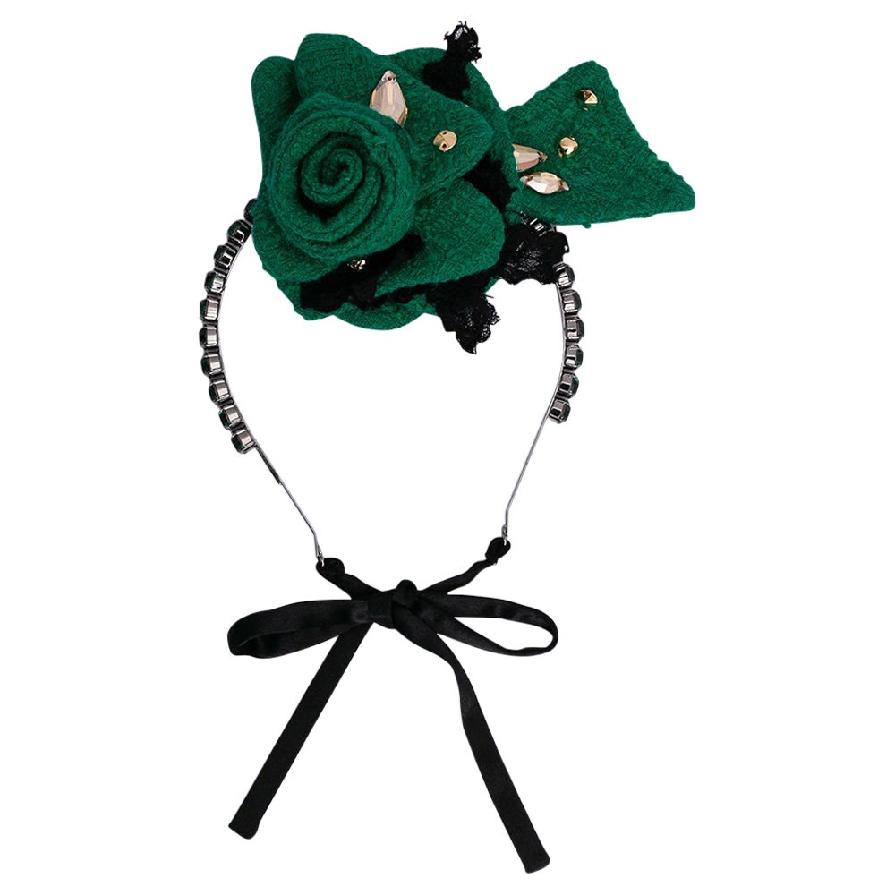 Dolce & Gabbana Brass Headband Paved with Rhinestones For Sale