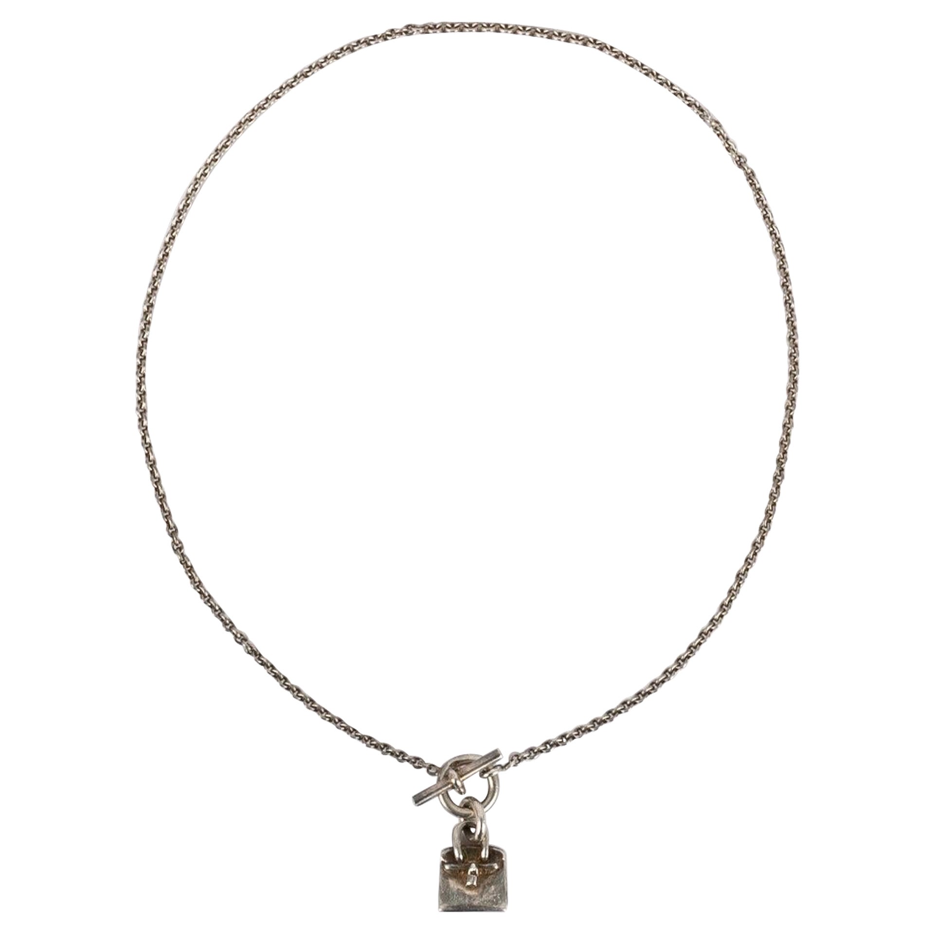 Hermes Silver Amulet Pendant Necklace