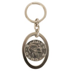 Chanel Silver Metal Key Ring