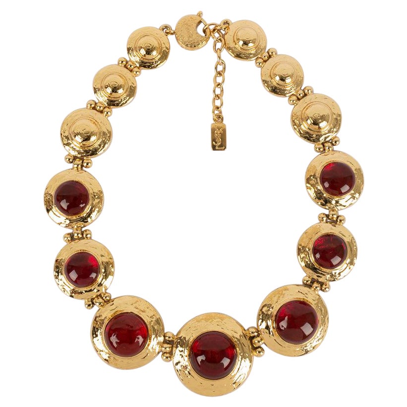 Yves Saint Laurent Necklace in Gold Metal For Sale