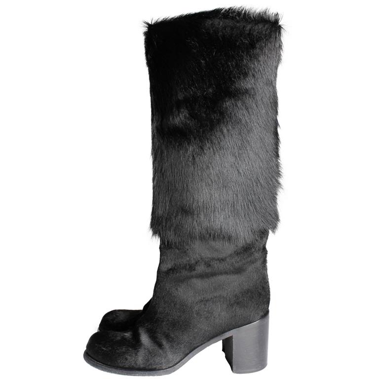 Chanel Ponyhair Boots - black at 1stDibs | chanel pony hair boots, pony ...