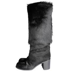 Chanel Ponyhair Boots - black