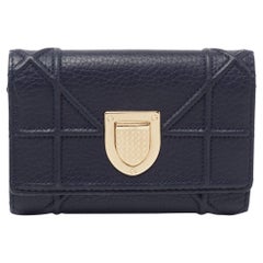 Dior Blue Leather Diorama Trifold Wallet