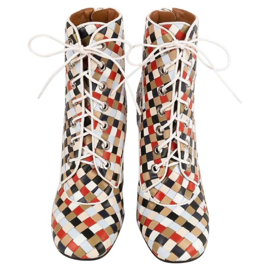 Givenchy Braided Leather Boots, Size 40 For Sale