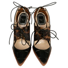 Chaussures à talons Christian Dior en fourrure et cuir, taille 36,5