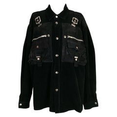 Yamamoto - Veste en cuir et coton