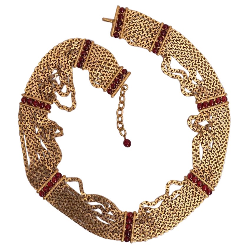 Ceinture en métal doré et pâte de verre de Chanel Collection Printemps, 1996