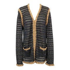Chanel Lightweight Vest in Blue with Gold Embellishment