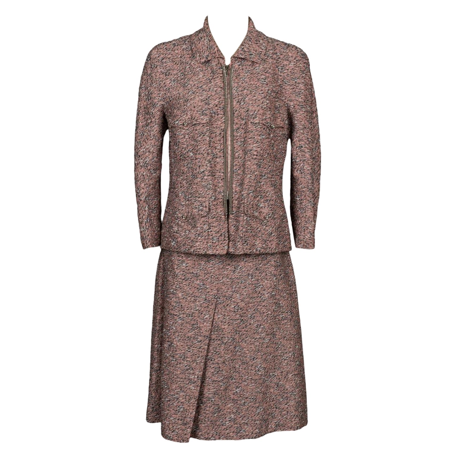 Chanel Tweed Jacket and Skirt Suit Set For Sale
