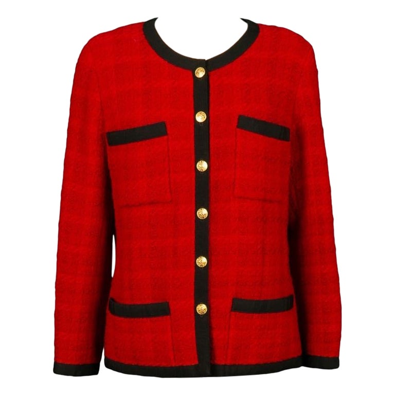Chanel CC Buttons Timeless Tweed Jacket For Sale at 1stDibs
