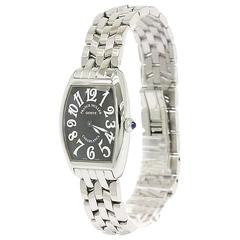 Franck Muller Black Dial Stainless Steel Chain Link Women's Watch in Box