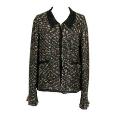 Chanel Schwarze Jacke aus Tweed und Seide