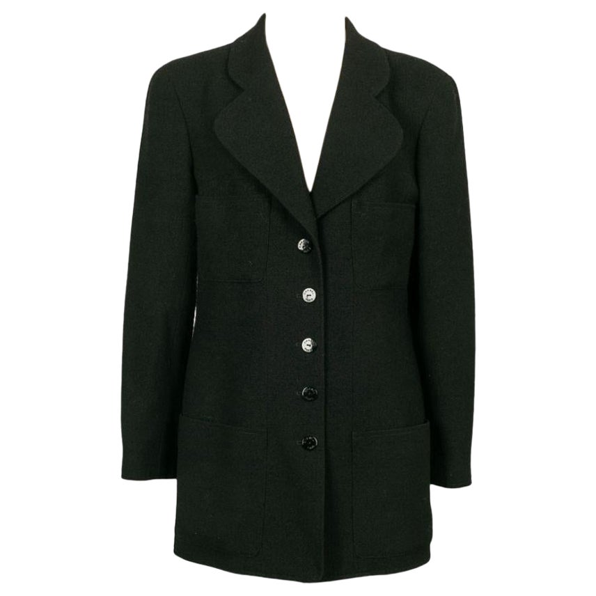Chanel Wool Jacket with Silk Lining For Sale