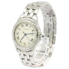 Cartier Panthere Round Stainless Steel Mid Size Watch in Box