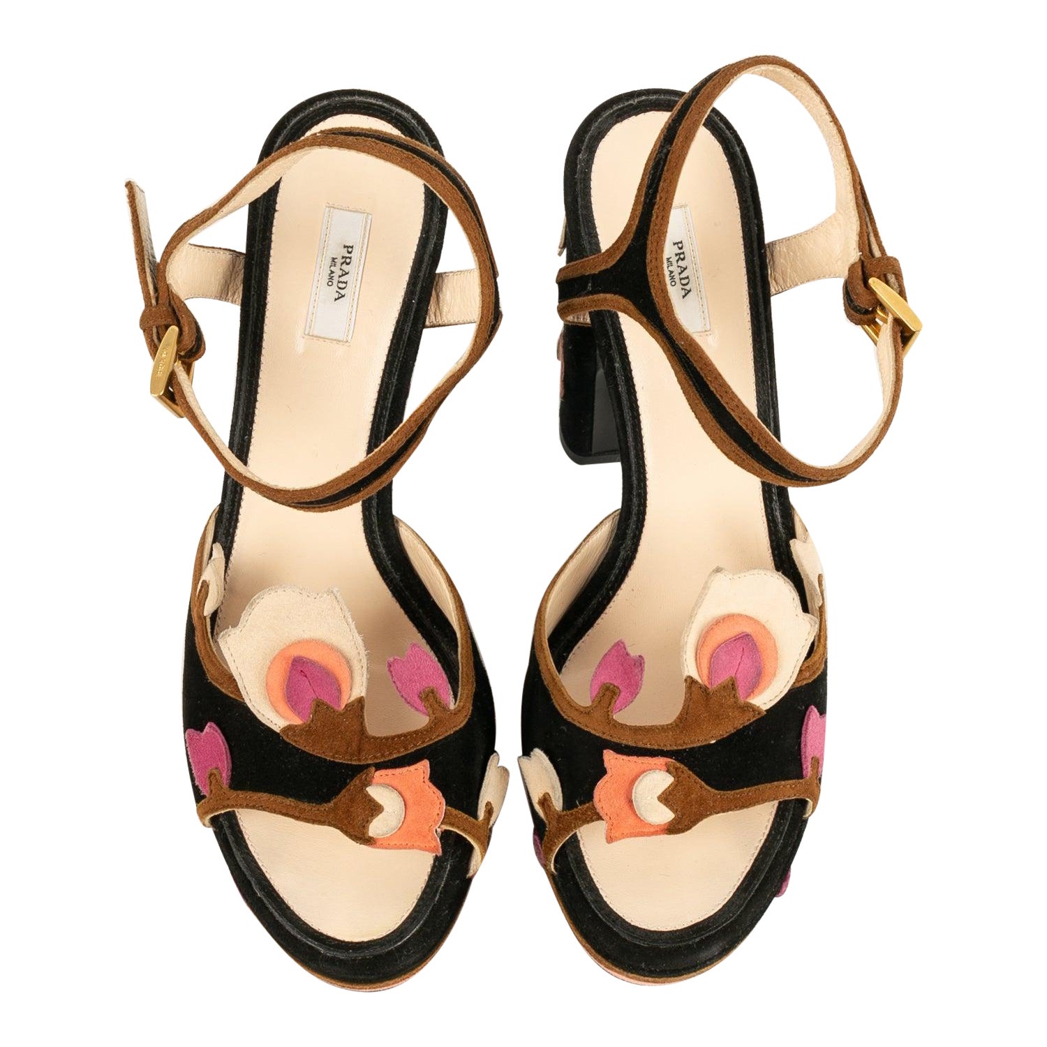 Prada Platform Sandals, Size 37.5 For Sale