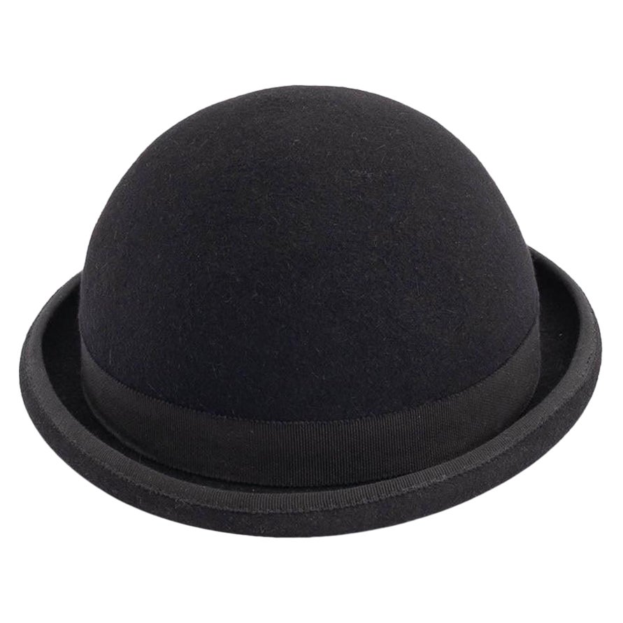 Maison Michel Black Felt Bowler Hat For Sale