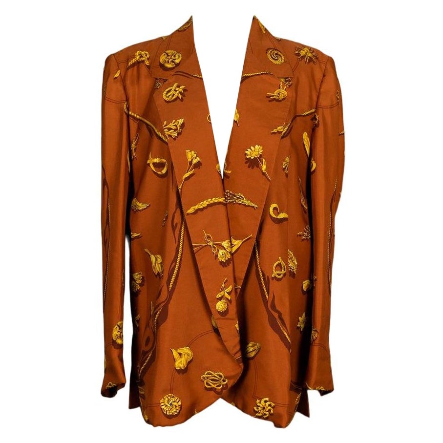 Hermès Brown Silk Jacket For Sale
