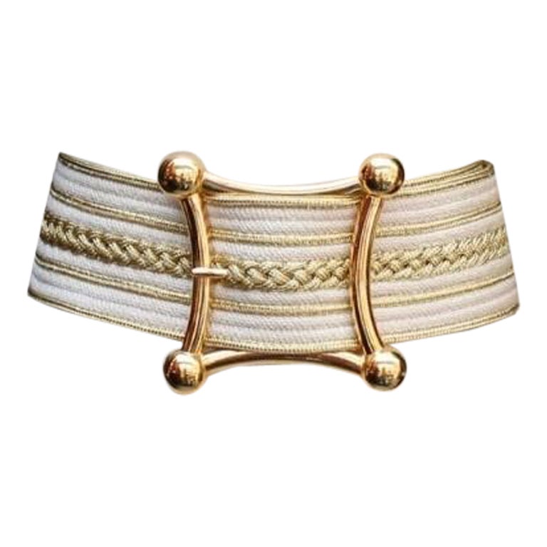 Wide Belt Composed of Passementerie and Lurex For Sale