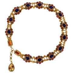 Chanel Pearl Charm Chain Cuff Bracelet