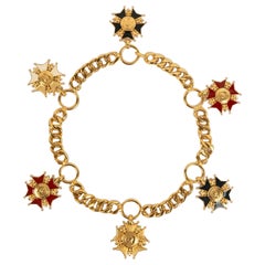 Chanel Golden Metal Belt and Multicolored Enamel