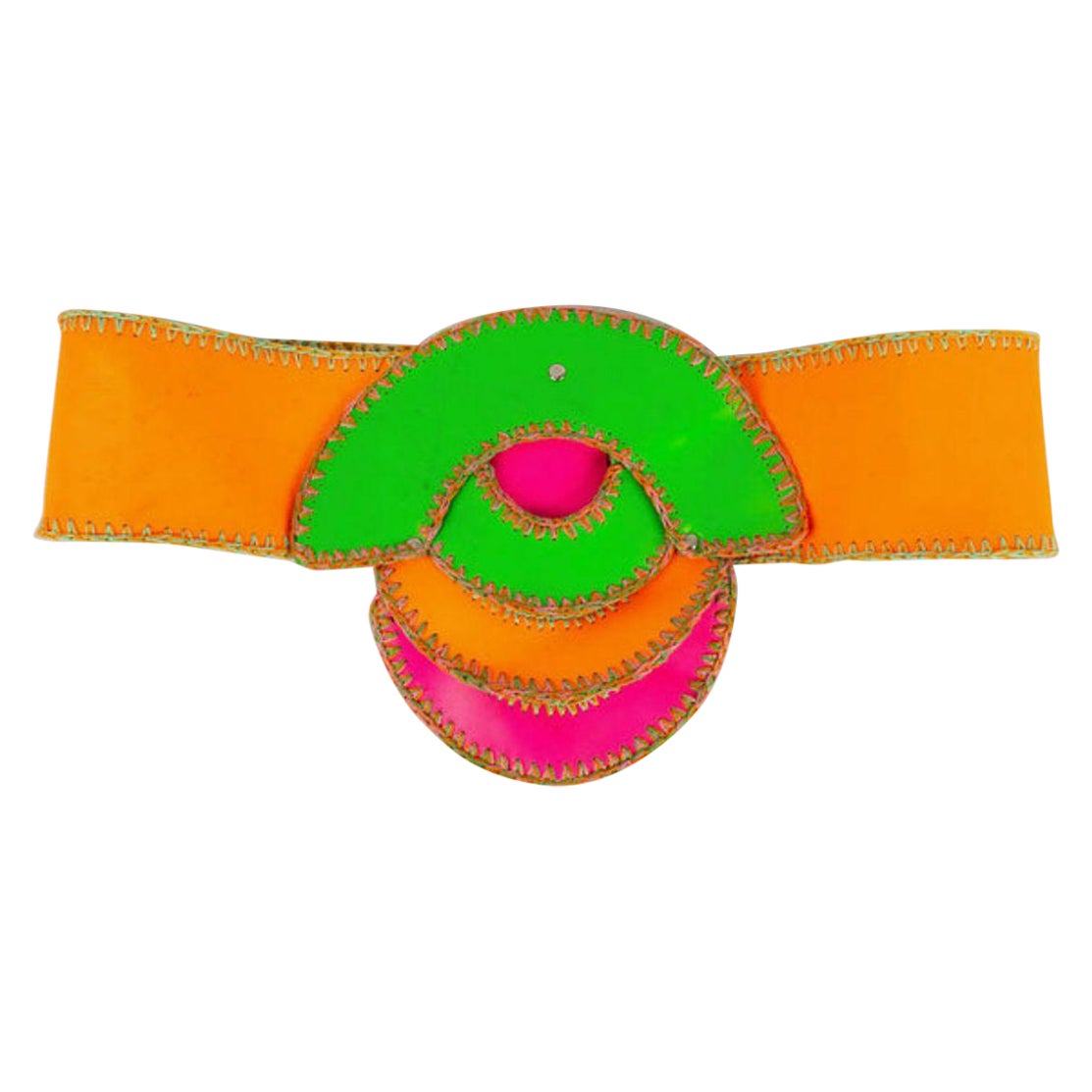Belt Paco Rabanne Fluorescent Leather Belt, 1968