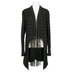 Galliano Black Wool Jacket with Bangs (Veste en laine noire avec franges)