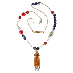 Christian Lacroix Lange Halskette mit mehrfarbigen Perlen