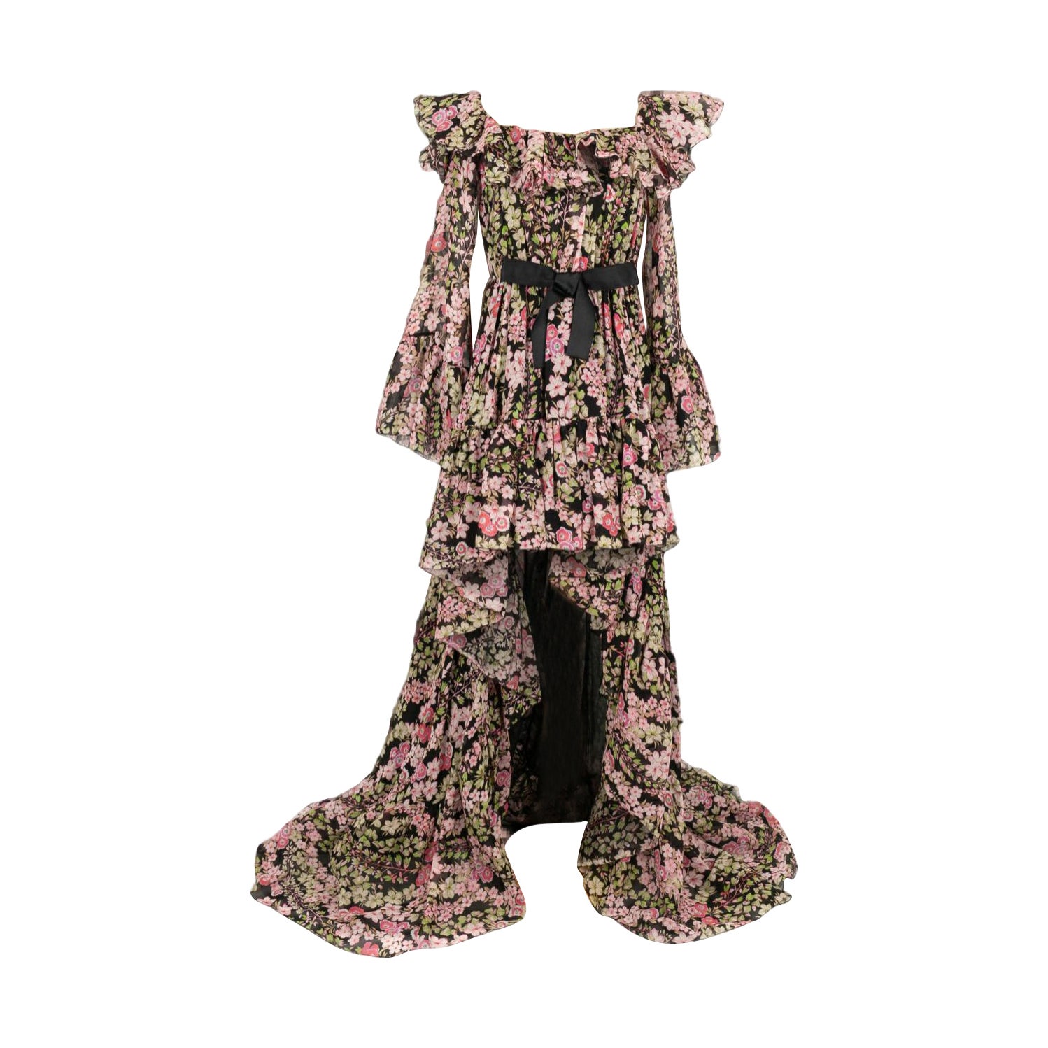 Giambattista Valli Silk Dress in Shades of Pink For Sale