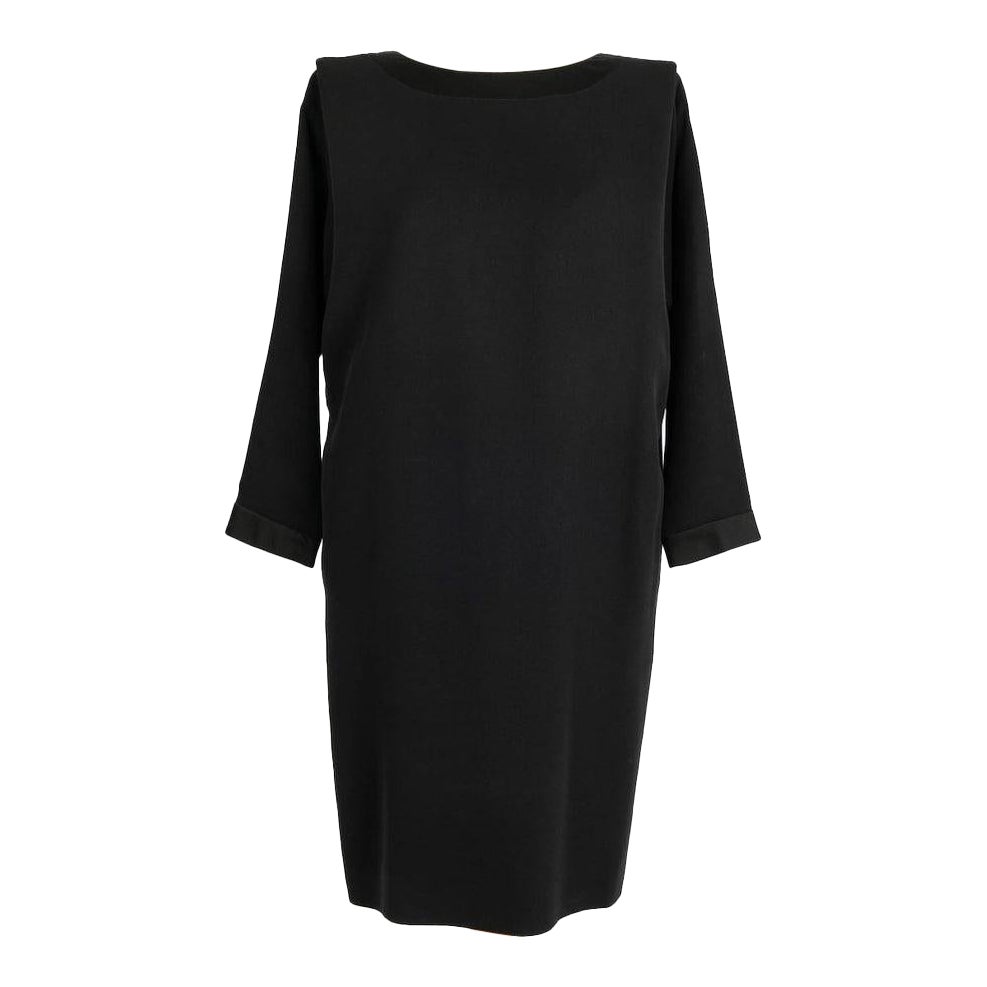 Yves Saint Laurent Haute Couture Black Crepe Dress  For Sale