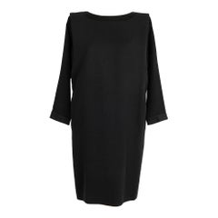 Yves Saint Laurent Haute Couture Black Crepe Dress 