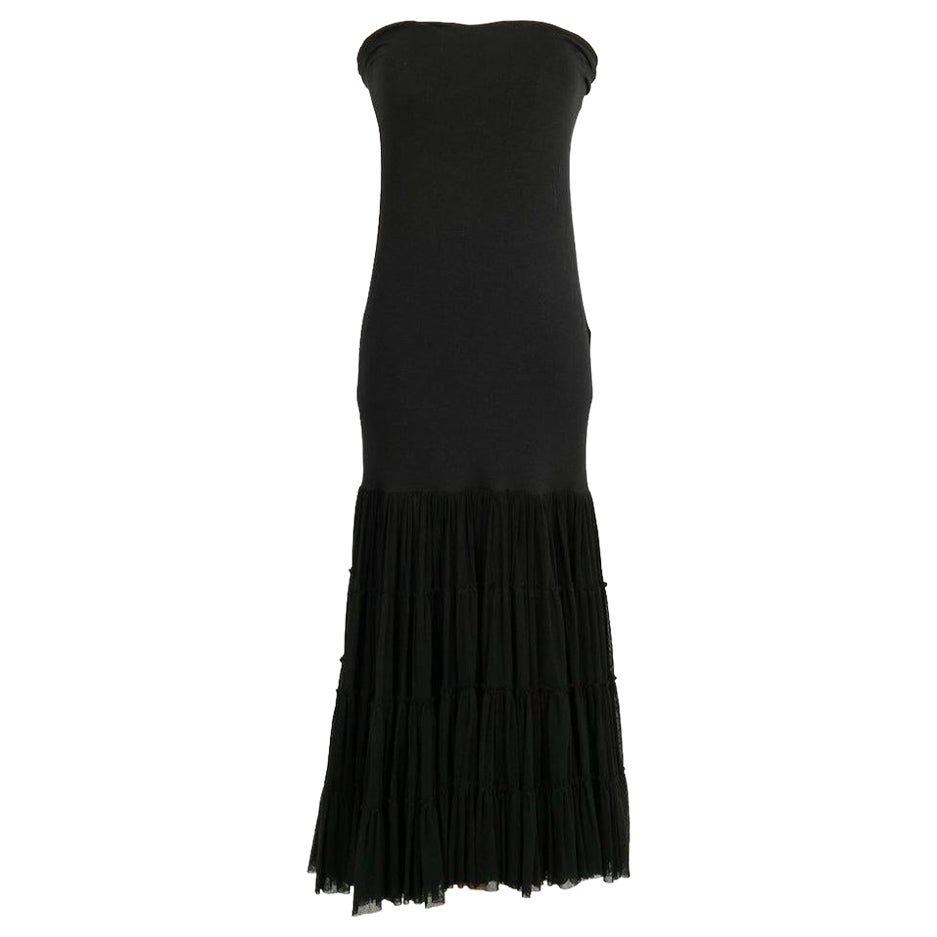 Jean Paul Gaultier Black Strapless Dress For Sale