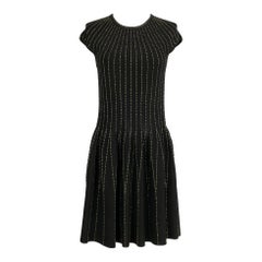 Alexander Mcqueen Black Dress with Gold Lurex Threads