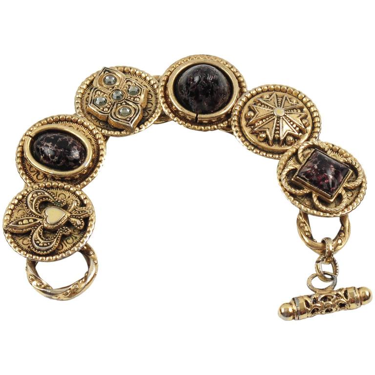 Zoe Coste Paris - Bracelet à maillons médiévaux Cabochon en verre coulé sur  1stDibs | zoe coste bracelet, bijoux zoe coste