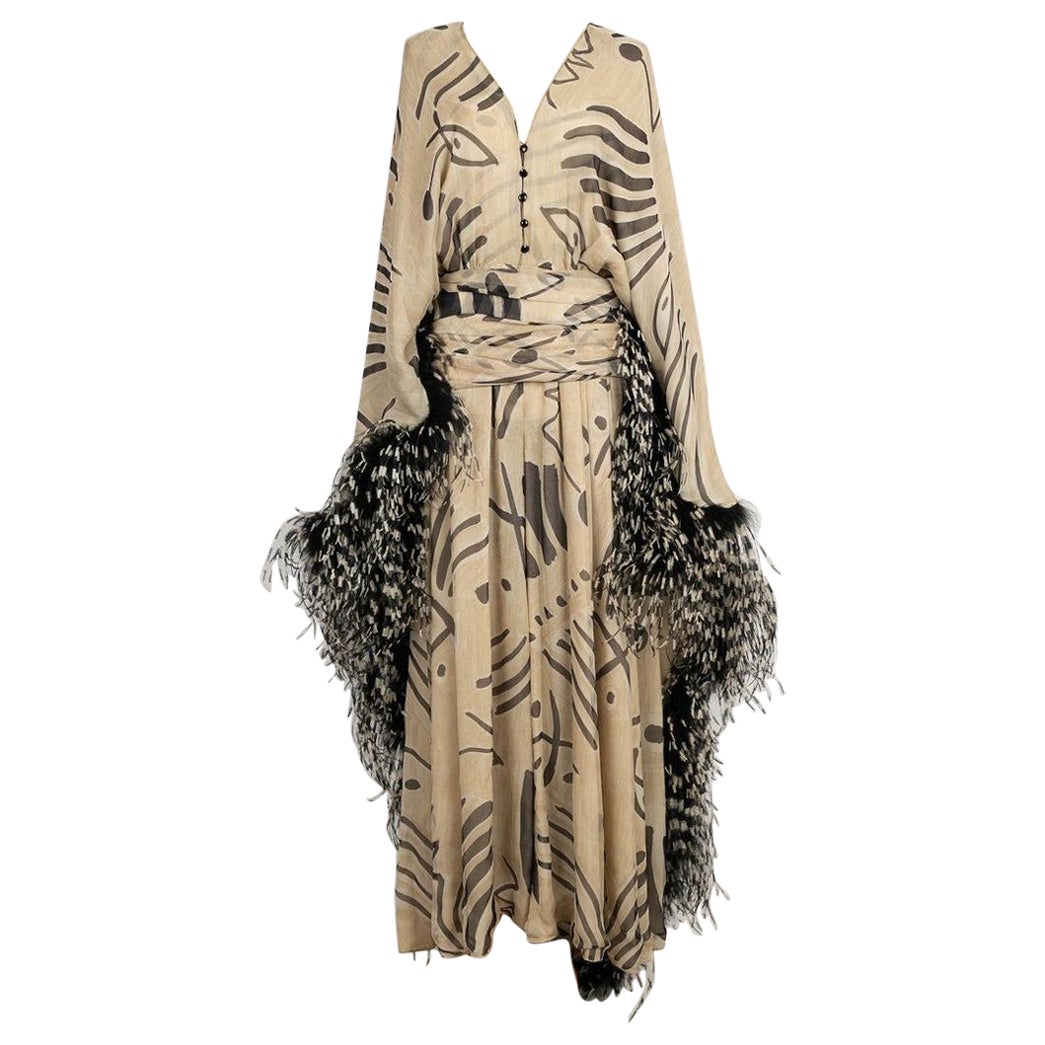 Louis Feraud Haute Couture Chiffon Saroual Dress