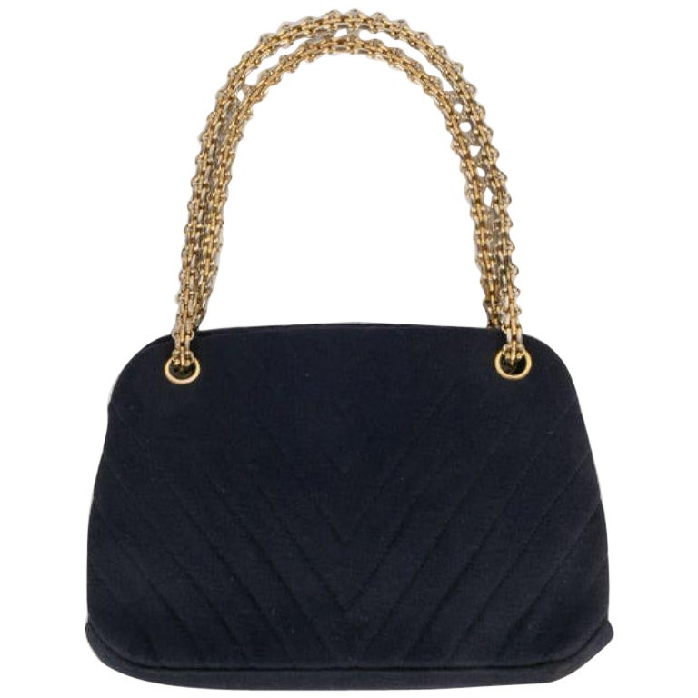 Chanel Navy Blue Jersey Bag