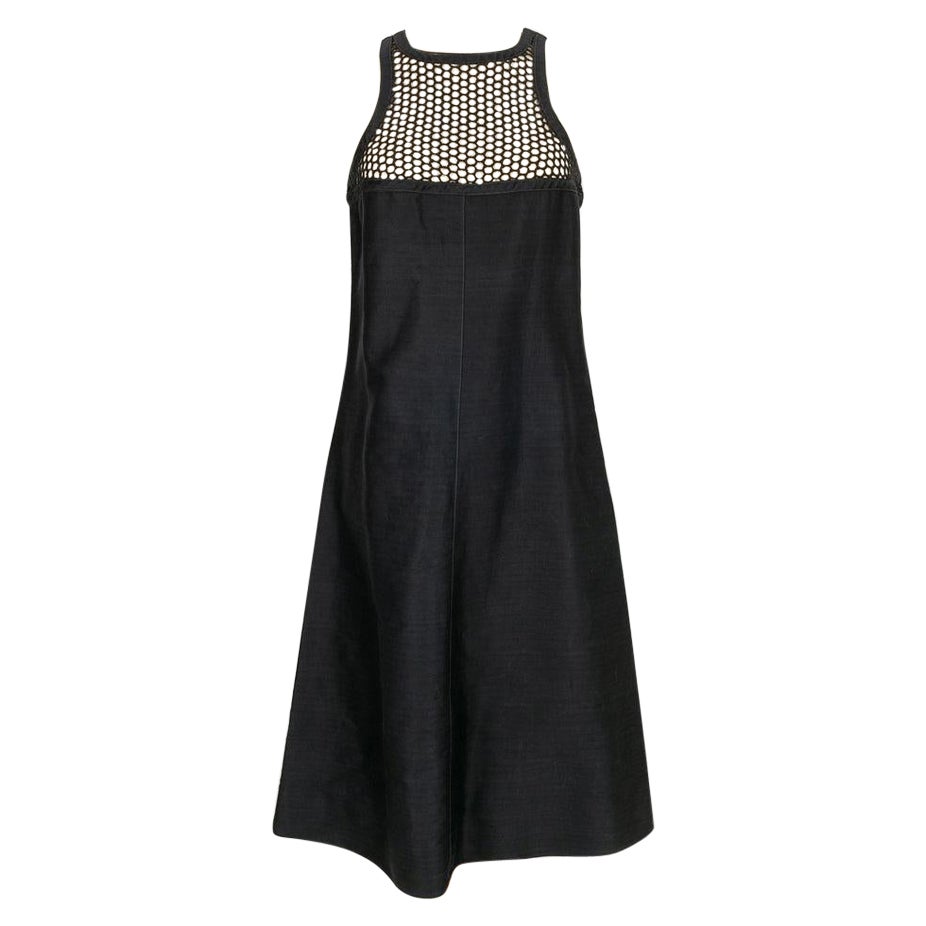 Courrèges Black Cotton Dress For Sale