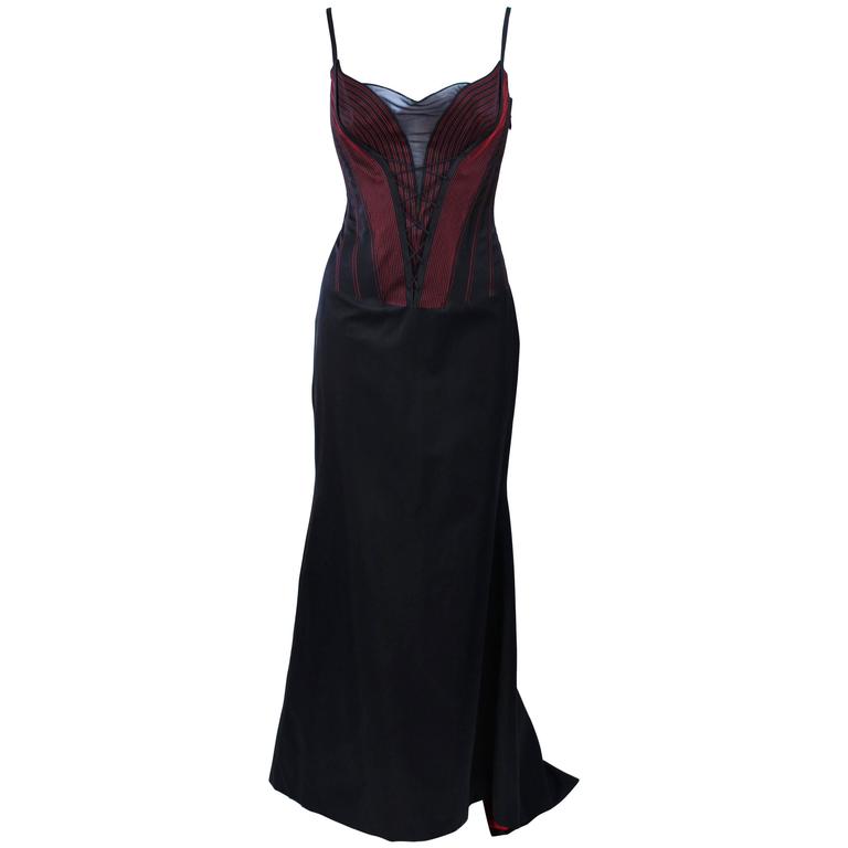 black dress with red accents
