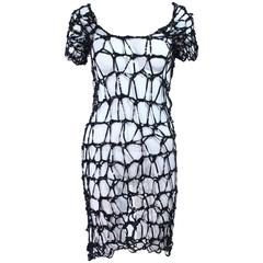 Custom Vintage Black Sequin Cage Dress Size Small Medium 7