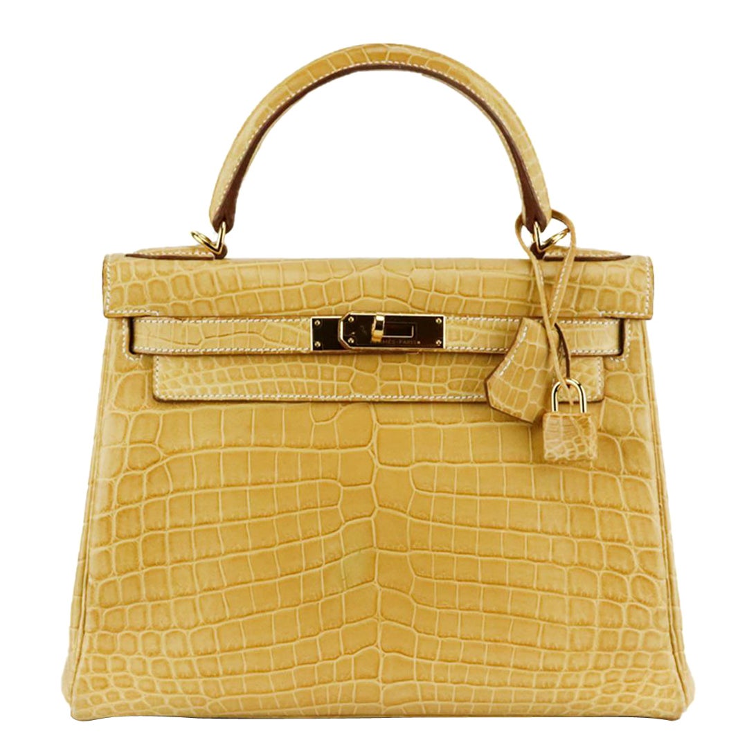 Hermès 2014 Kelly Retourne 28cm Matte Niloticus Crocodile Leather Bag For Sale