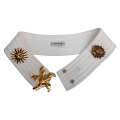 Retro Yves Saint Laurent Belt in White Passementerie