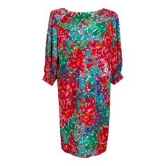 Yves Saint Laurent Multicolored Silk Mid Length Dress