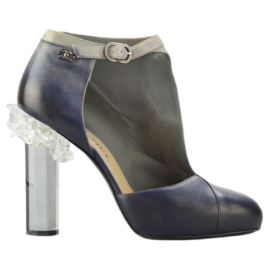 Chanel 2012 Leather Ankle Boots Eu 38.5 Uk 5.5 Us 8.5