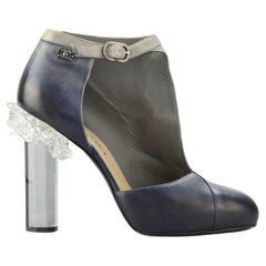 Chanel 2012 Leather Ankle Boots Eu 38.5 Uk 5.5 Us 8.5