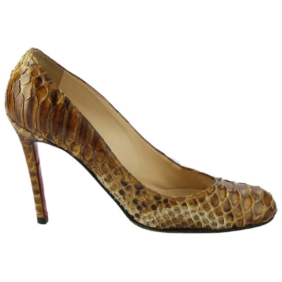 Christian Louboutin Snakeskin Pumps Eu 38 Uk 5 Us 8 For Sale at 1stDibs
