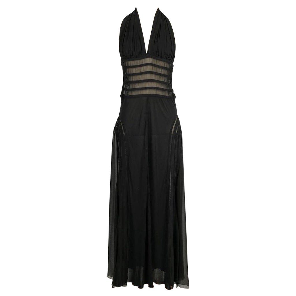 Jean Paul Gaultier Long Black Dress in Rayon For Sale